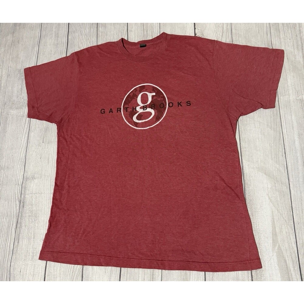 Garth Brooks G World Tour Red Band T Shirt Size XL Rare Tour Stops